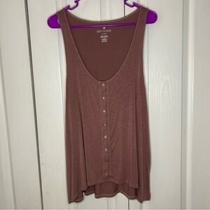 American Eagle Outfitters Mauve Button-Front Tank Top soft and sexy slub large